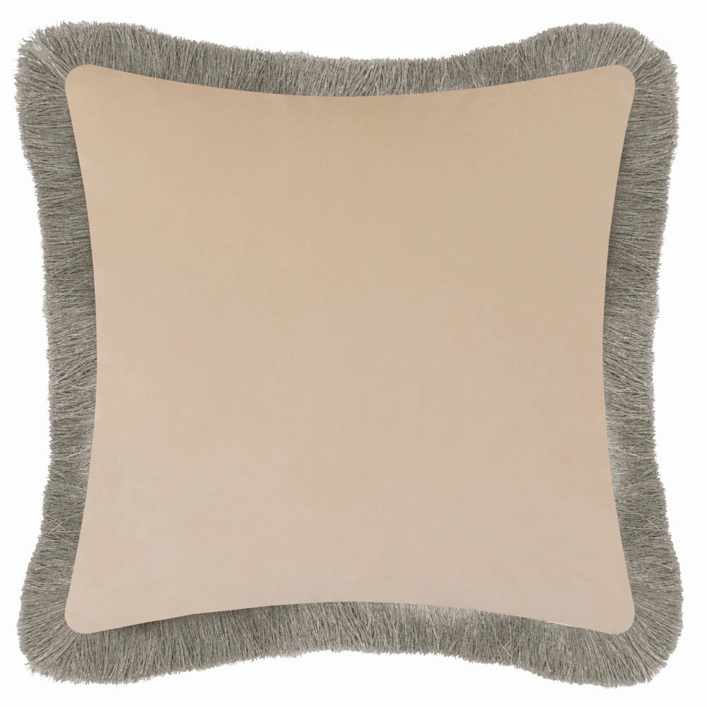 Mangrove Fringed Velvet Cushion Moss