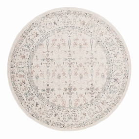 Maplewood Cream and Pink Traditional Round Rugmodern color block patchwork rug