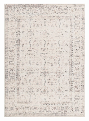 Maplewood Cream and Pink Traditional Rugmodern color block patchwork rug