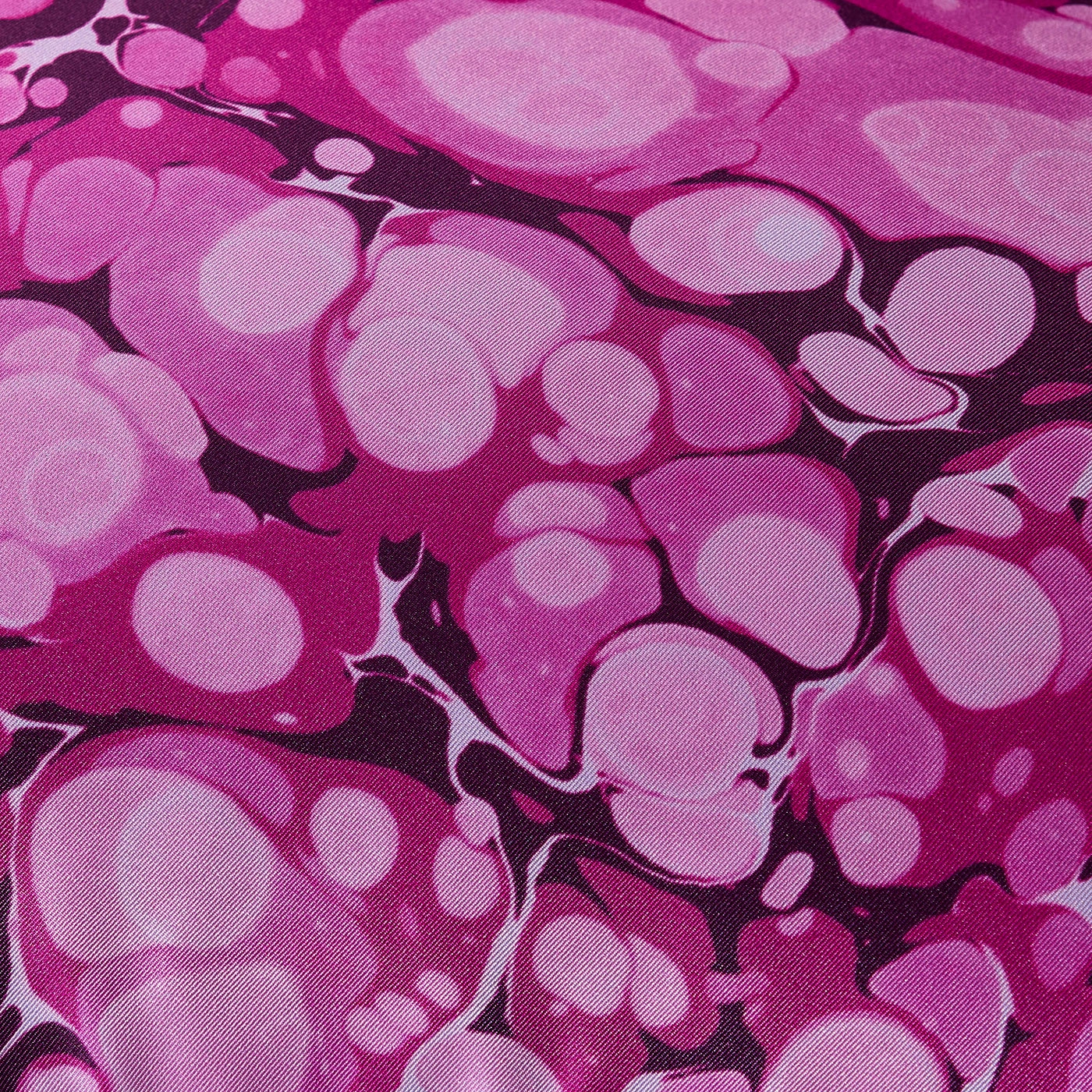 Marbleized Fuchsia Silk Pillow