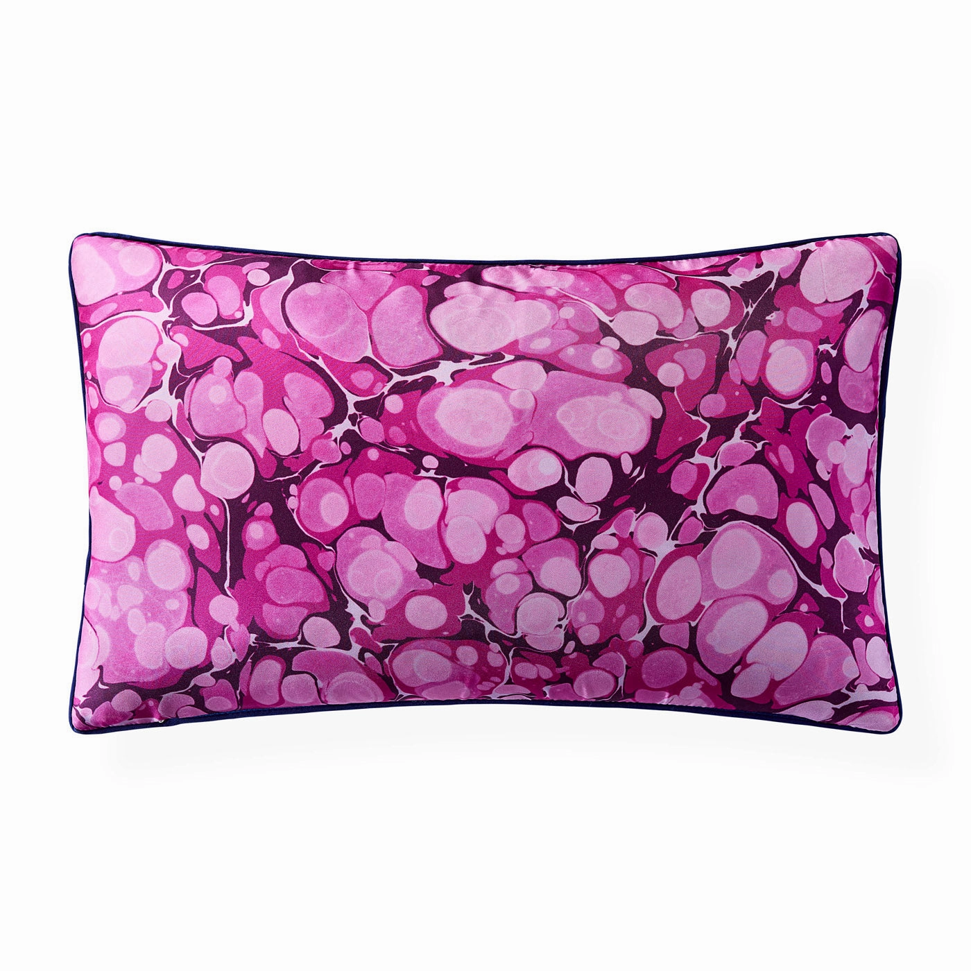 Marbleized Fuchsia Silk Pillow