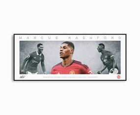 MARCUS RASHFORD PANORAMIC COLLAGE PRINT SIGNED FRAMED WINGShandmade souvenirs