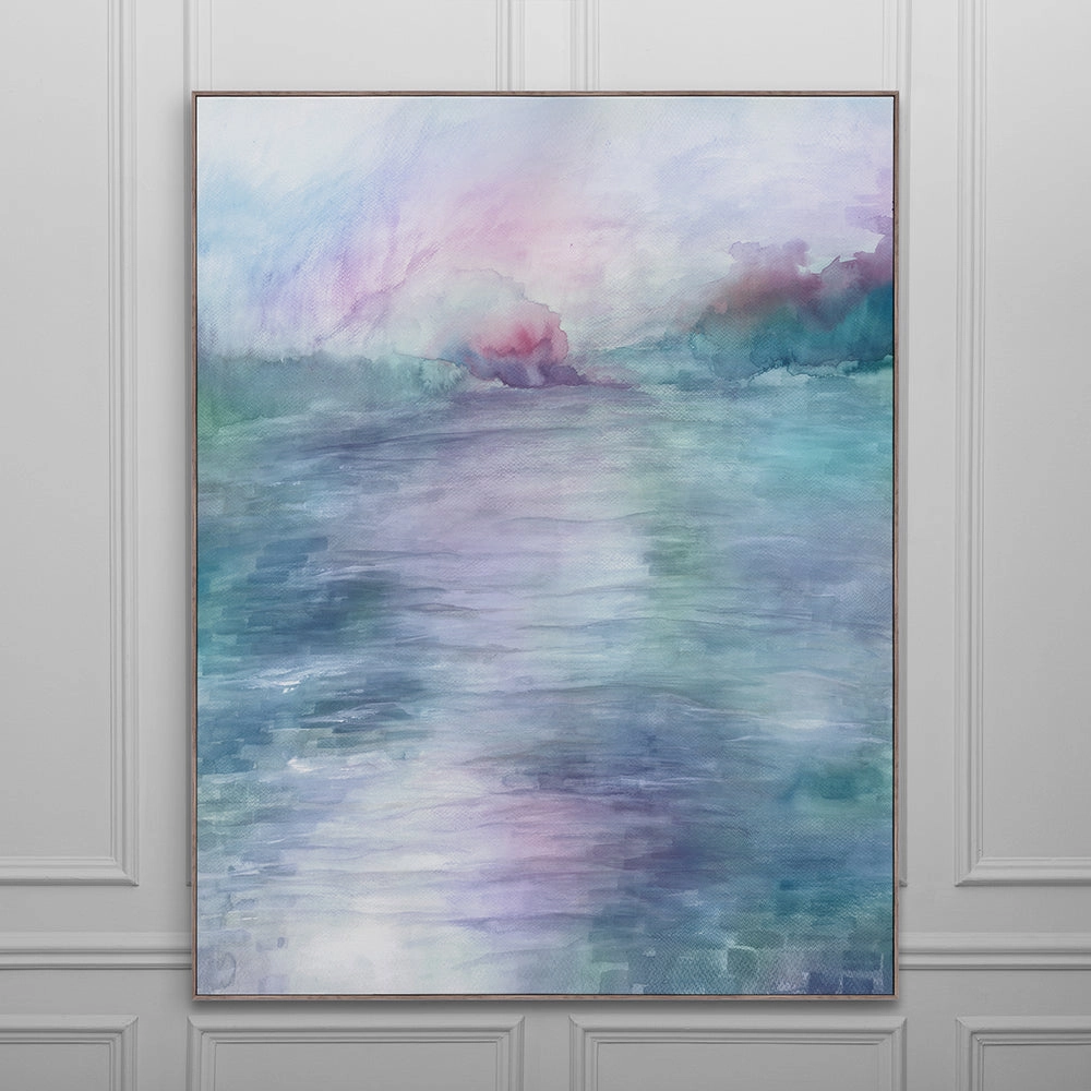 Maree Iris Framed Canvas Stone