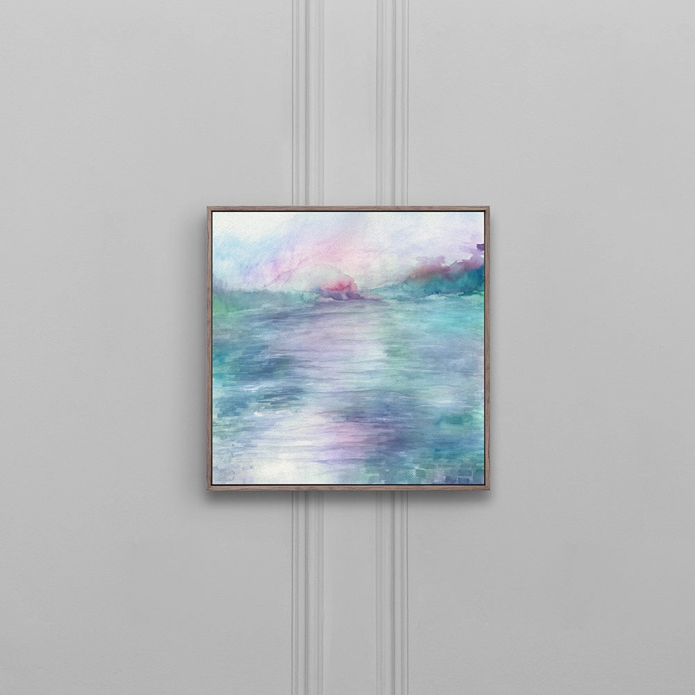Maree Iris Framed Canvas Stone
