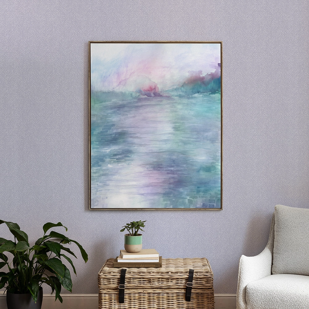 Maree Iris Framed Canvas Stone