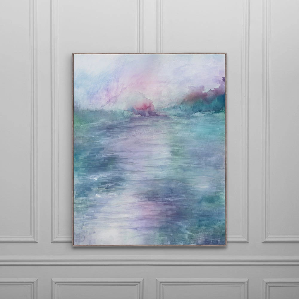 Maree Iris Framed Canvas Stone