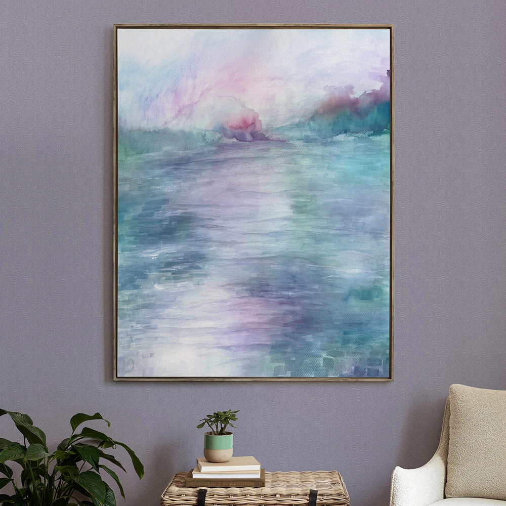 Maree Iris Framed Canvas Stone