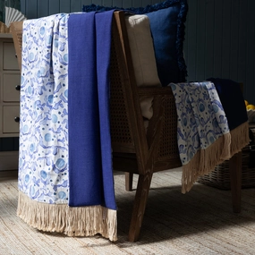 Mariani Printed Fringe Throw Cobaltbedding sets ,throw blankets 