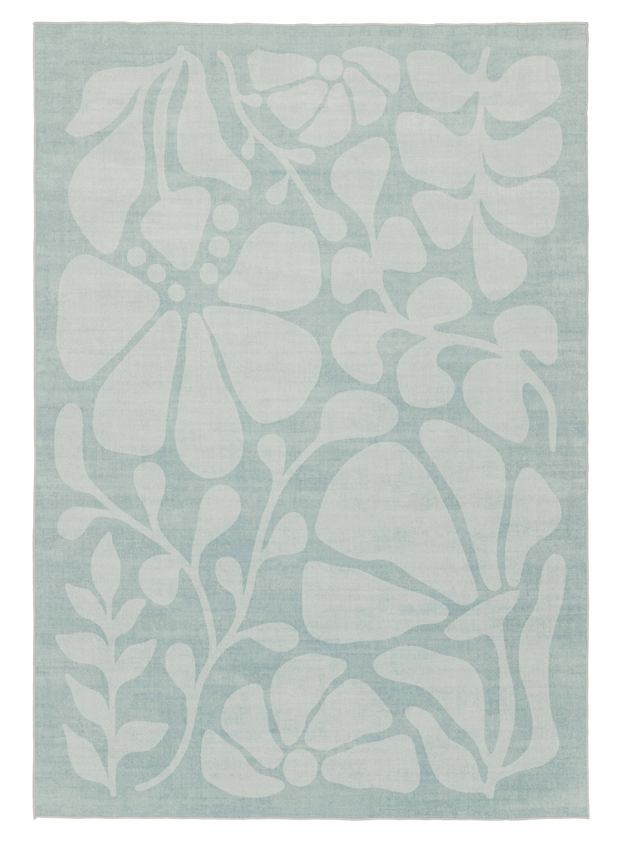 Marion Blue Botanical Washable Rugmodern color block patchwork rug
