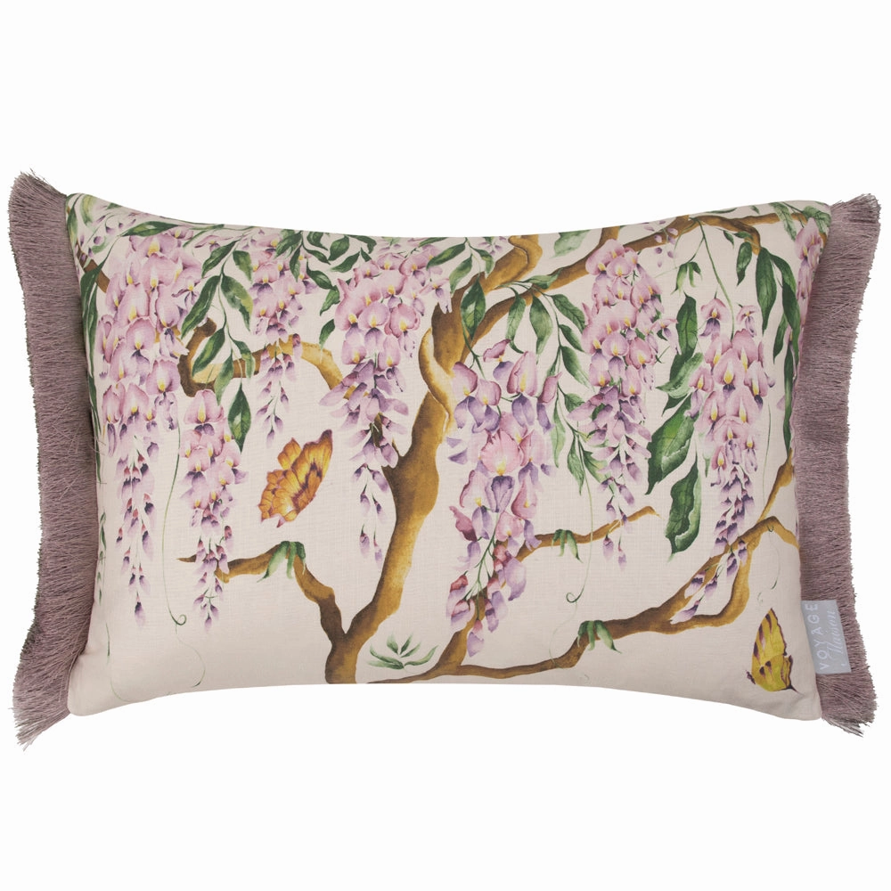 Mariposa Printed Ruched Cushion Cream