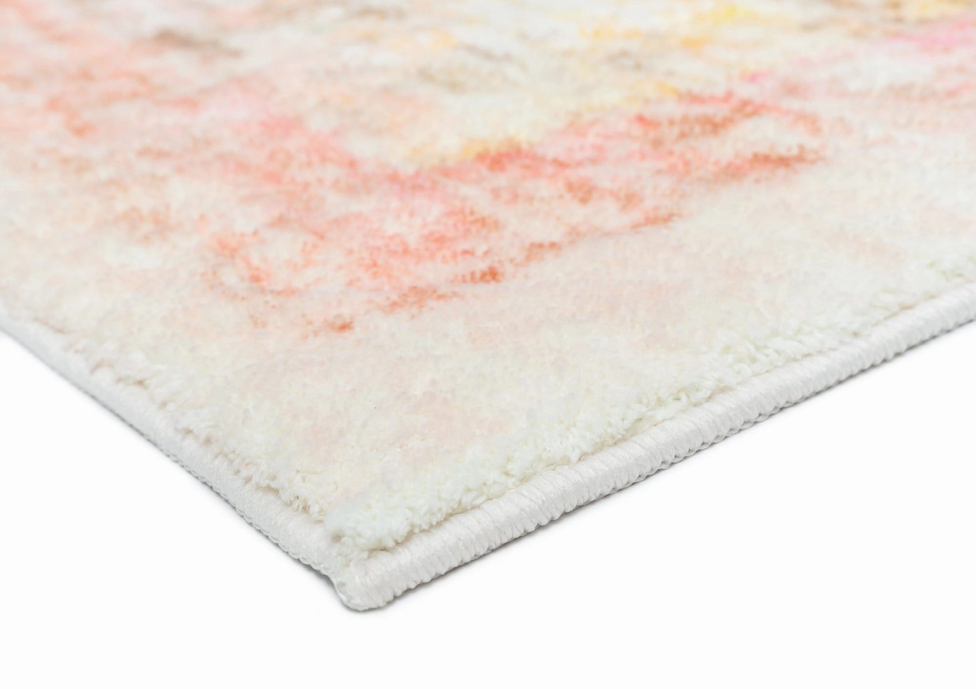 Marissa Orange Peach and Cream Medallion Washable Rug