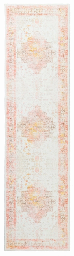 Marissa Orange Peach and Cream Medallion Washable Runner Rug *NO RETURNS UNLESS FAULTYmodern color block patchwork rug