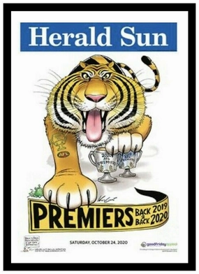 MARK KNIGHT HERALD SUN RICHMOND 2020 POSTER FRAMEDhandmade souvenirs