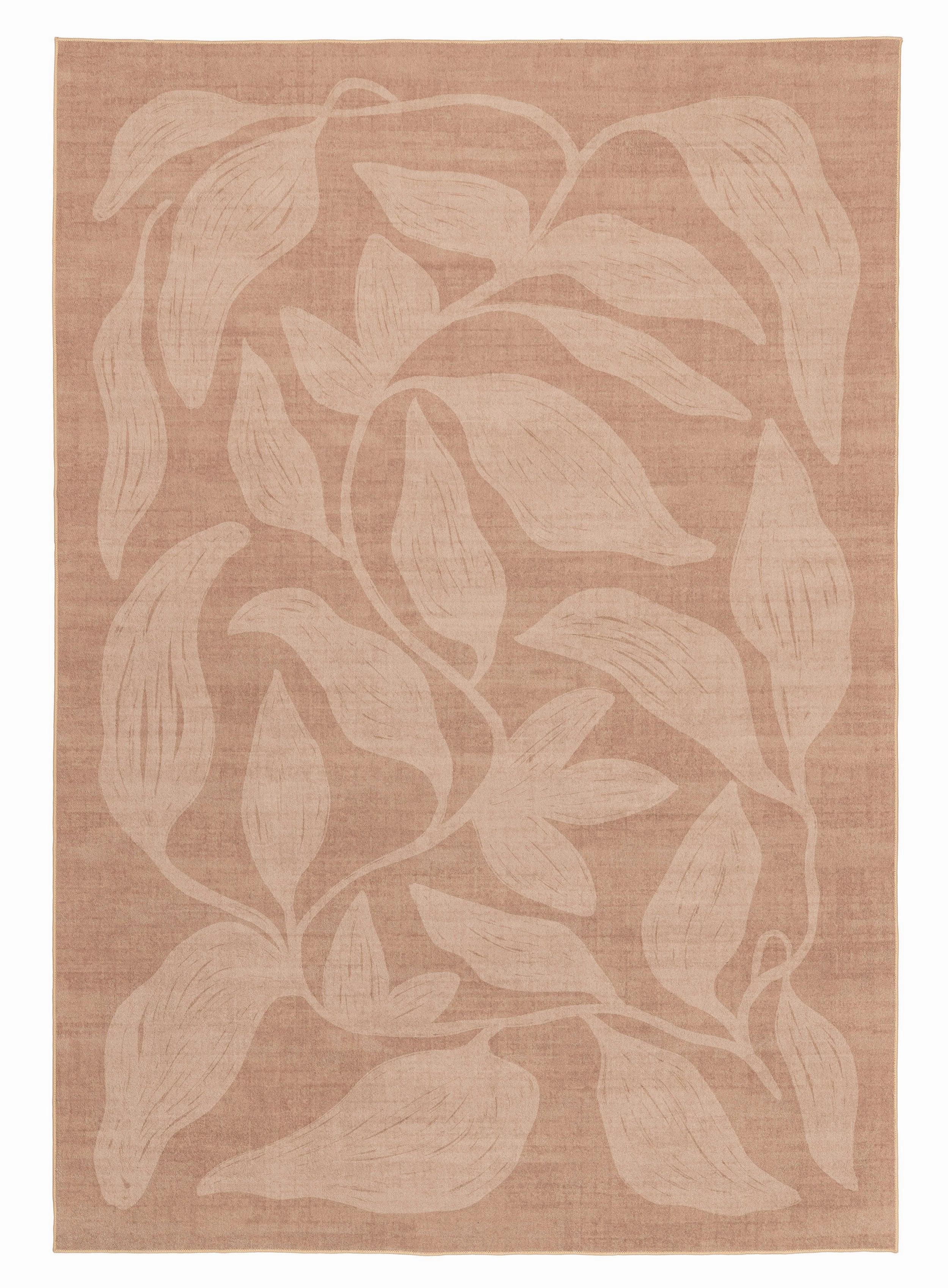 Maryna Beige Botanical Washable Rugmodern color block patchwork rug