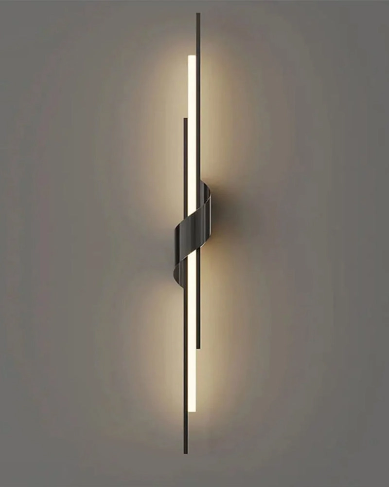 Matte Black Vertical LED Wall Sconce - Large