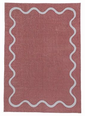 Maud Purple and Blue Wiggle Bordered Washable Rugmodern color block patchwork rug