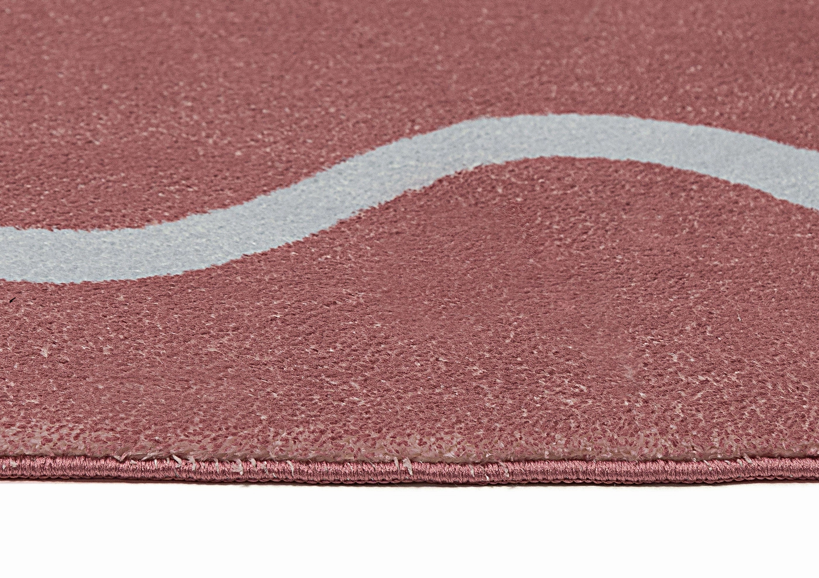 Maud Purple and Blue Wiggle Bordered Washable Rug