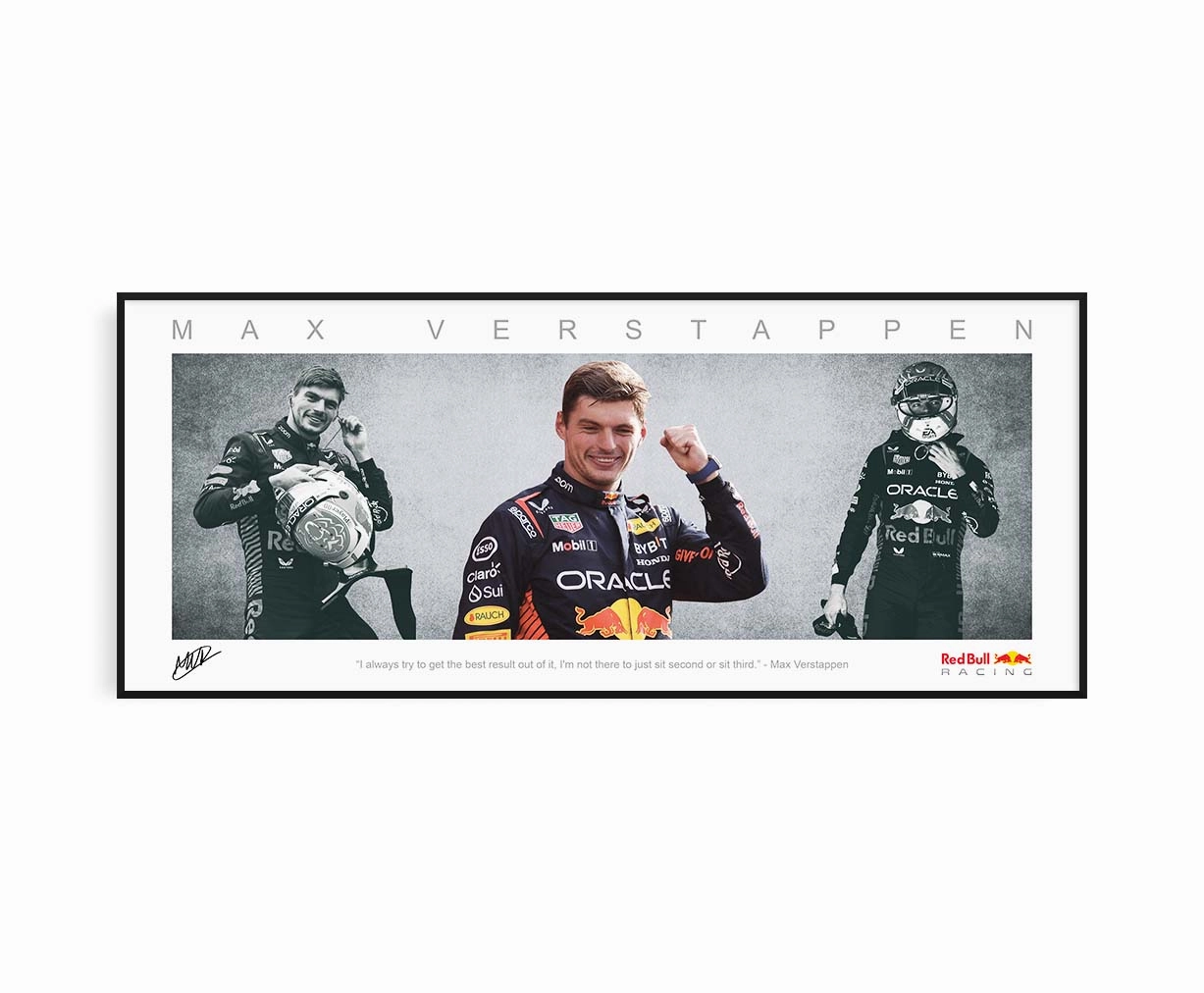 MAX VERSTAPPEN PANORAMIC COLLAGE PRINT SIGNED FRAMED WINGShandmade souvenirs