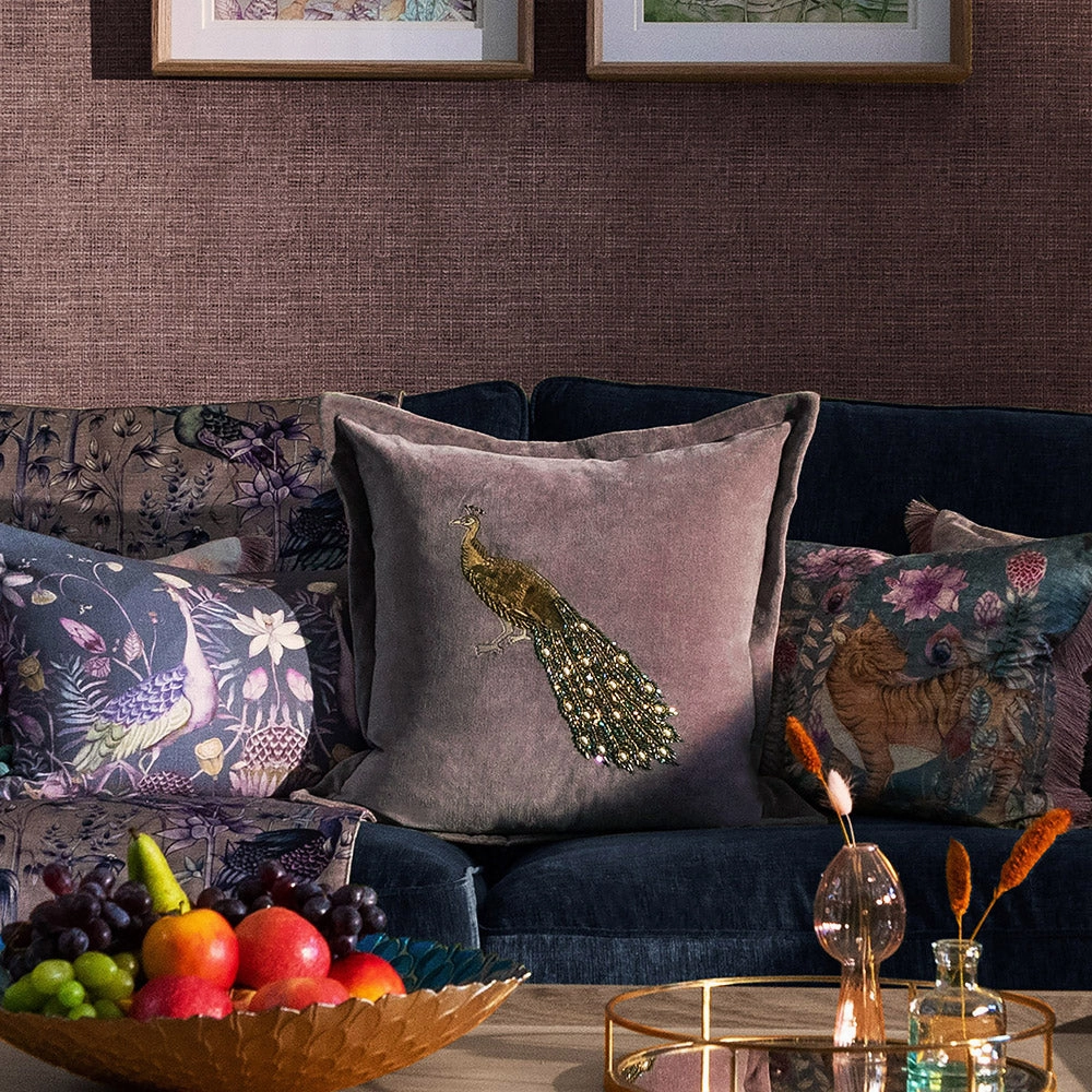 Mayura Embroidered Feather Cushion Lavenderbedding sets ,throw blankets 