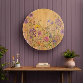 Medmerry Printed Wooden Clock Honey Oakmodern home decor ,home decor for bedroom 