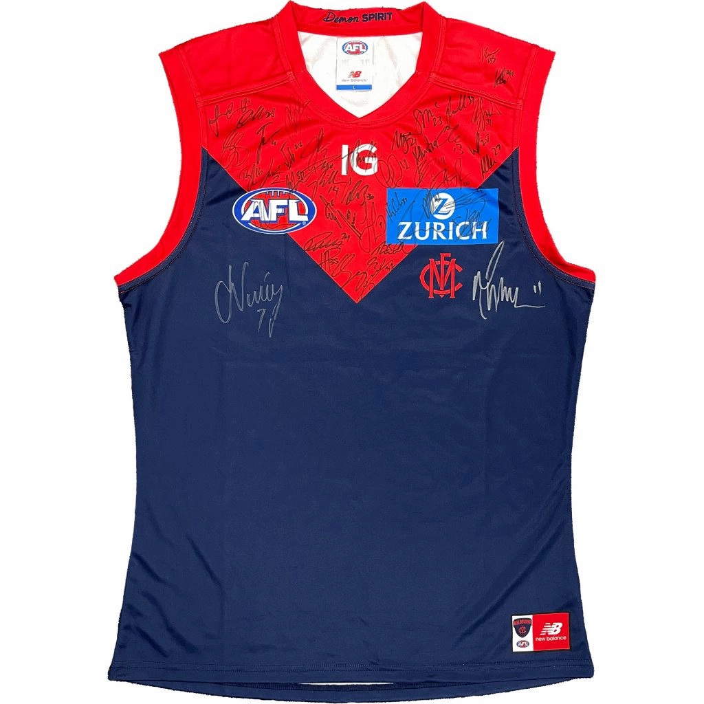 MELBOURNE FOOTBALL CLUB 2024 SQUAD SIGNED OFFICIAL GUERNSEY