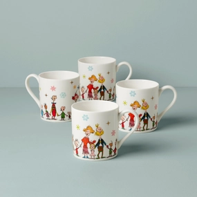 Merry Grinchmas Mugs - Set of 4glass cups ,personalized mugs 