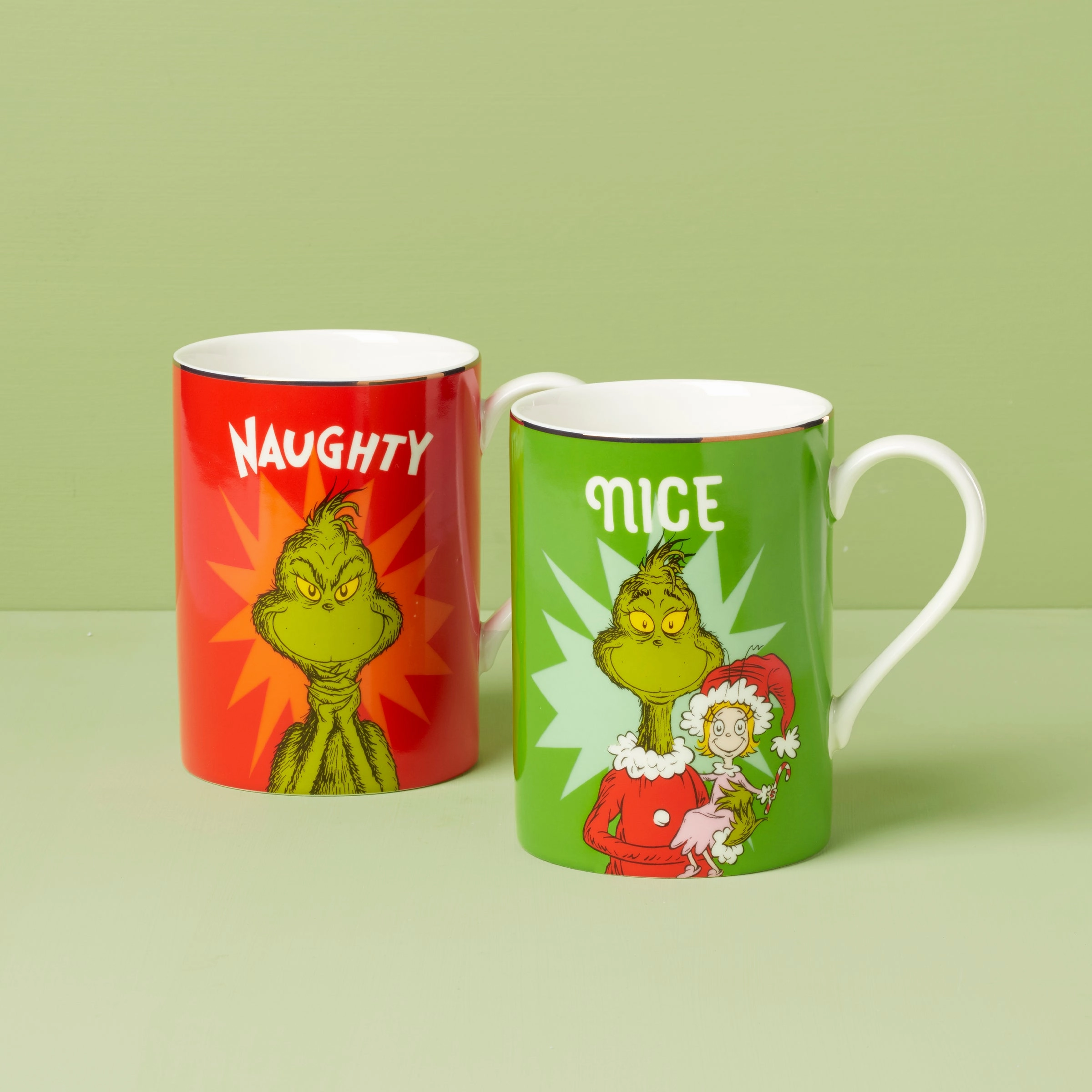 Merry Grinchmas Naughty & Nice Mug Setmodern kitchen decor ,kitchen dinner set ,dinnerware 