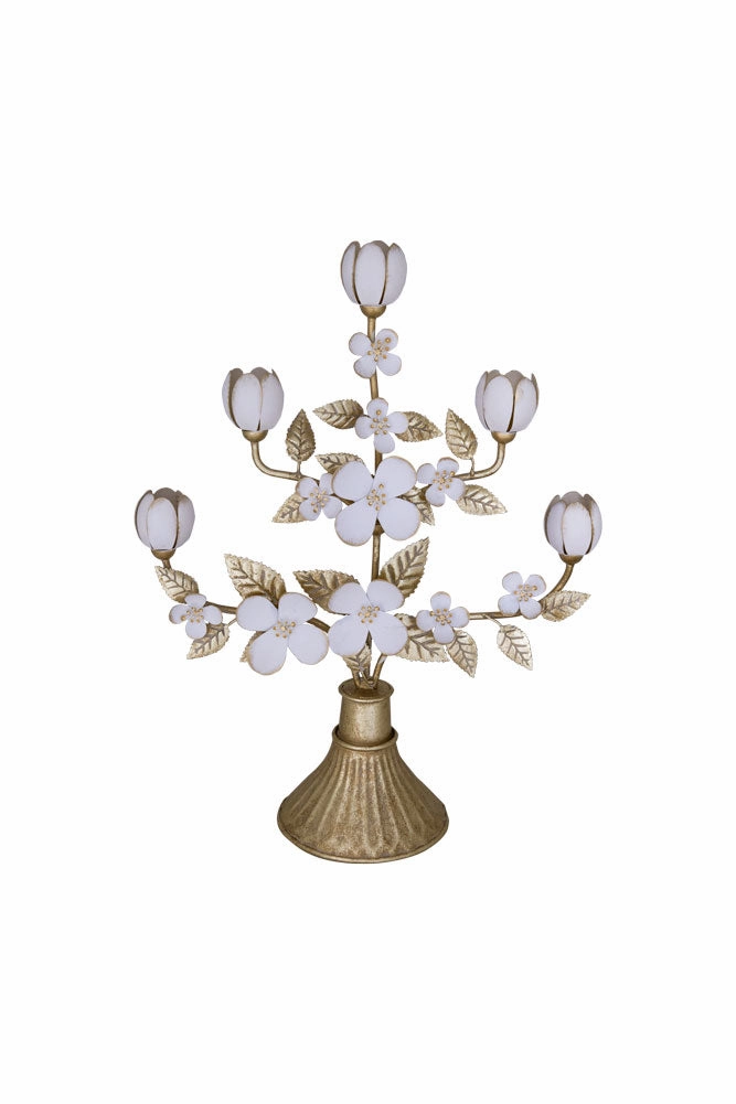 Metal Floral Candelabra
