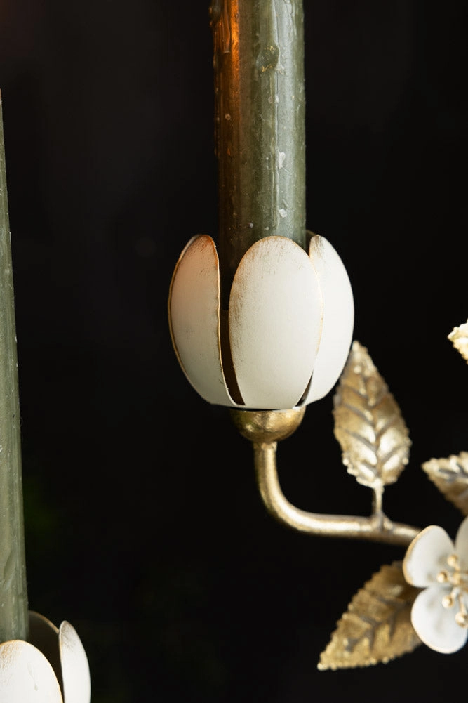 Metal Floral Candelabra