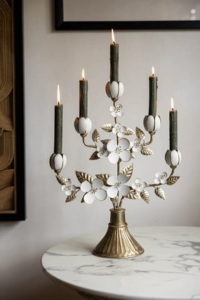Metal Floral Candelabrascented candle ,decorative candle 