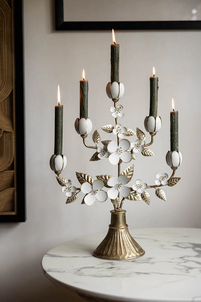 Metal Floral Candelabrascented candle ,decorative candle 