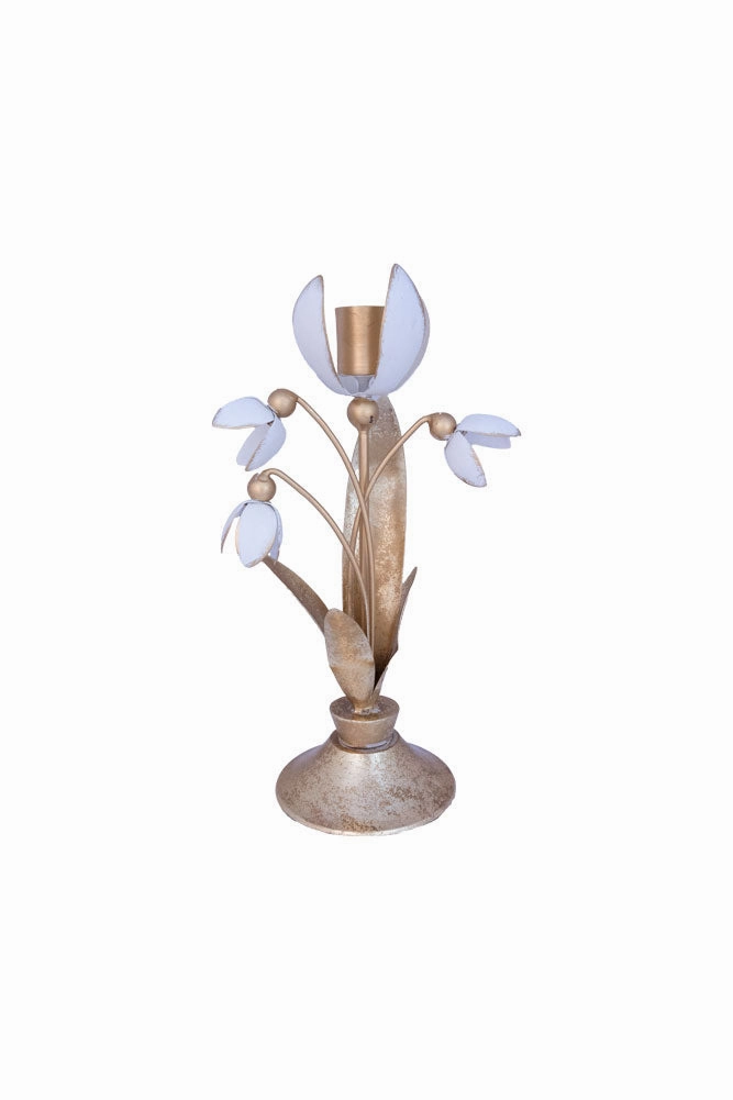 Metal Floral Candle Holder