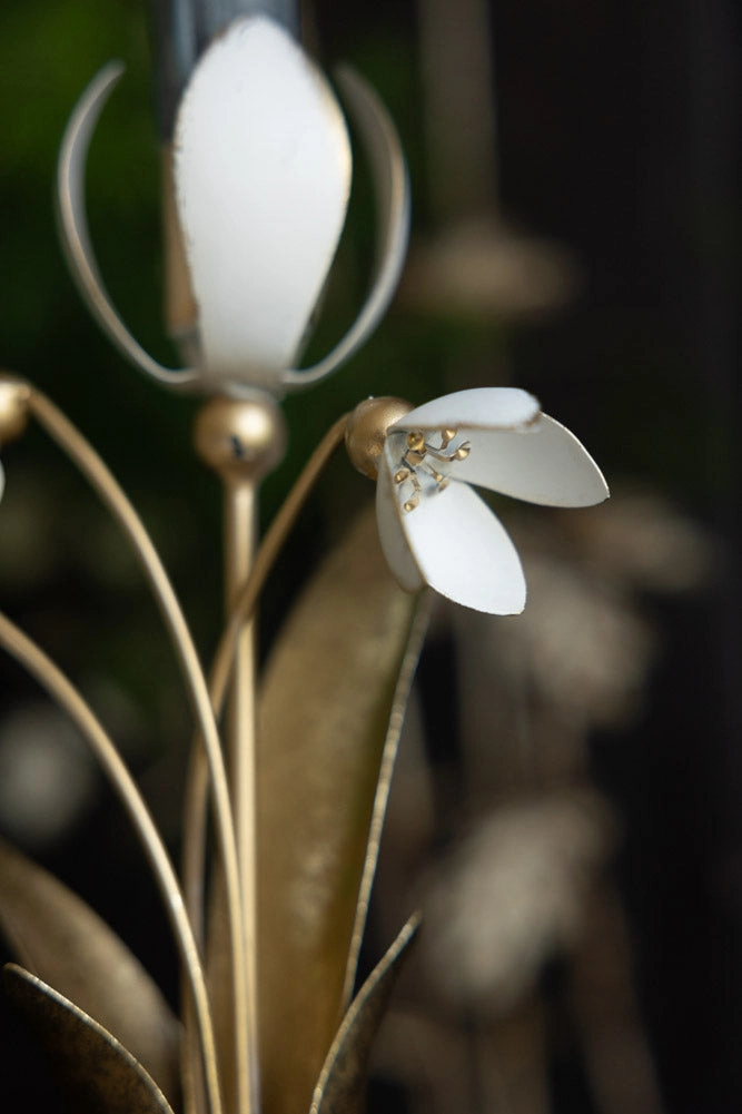 Metal Floral Candle Holder