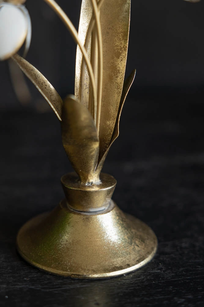Metal Floral Candle Holder