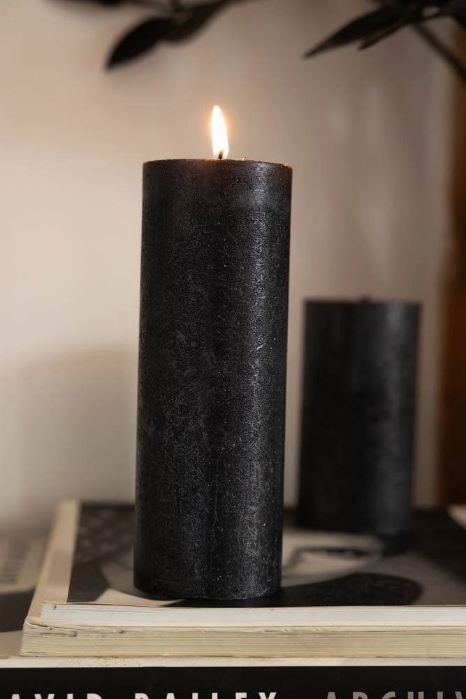 Metallic Anthracite Shimmer Pillar Candle - Largescented candle ,decorative candle 