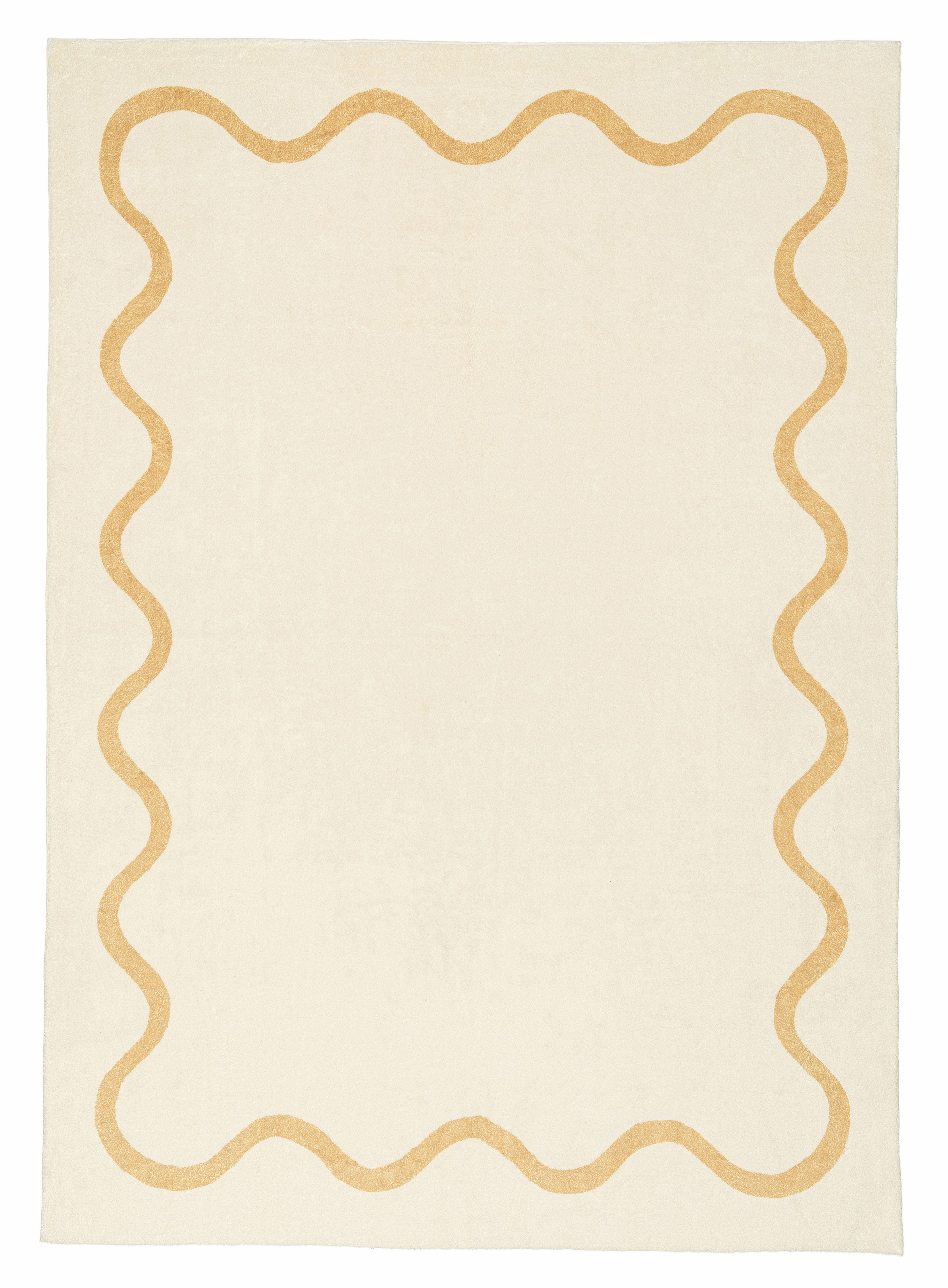 Micah Brown and Beige Wiggle Bordered Washable Rugmodern color block patchwork rug