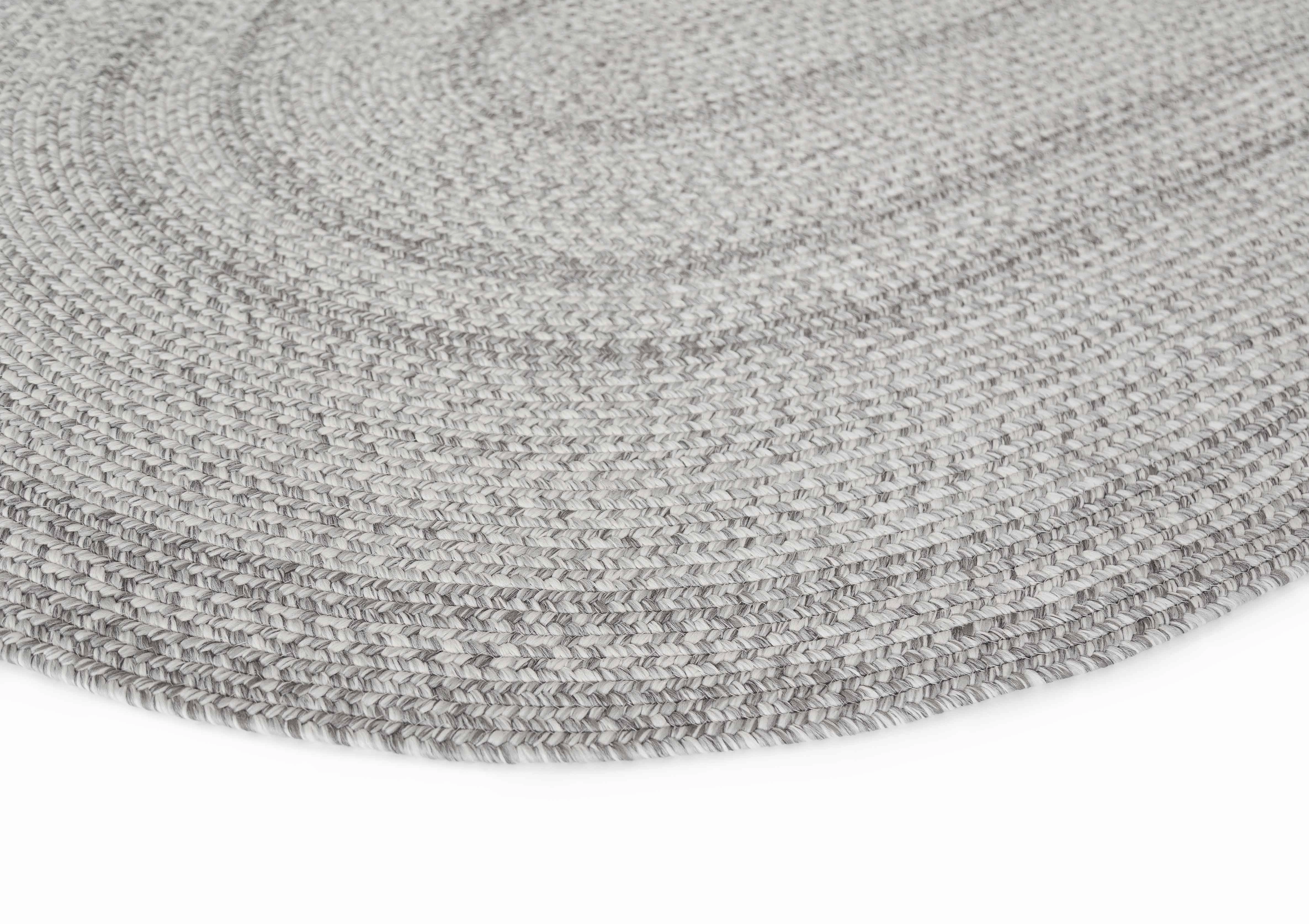 Mika Grey Braided Flatweave Indoor Outdoor Oval Rug *NO RETURNS UNLESS FAULTY