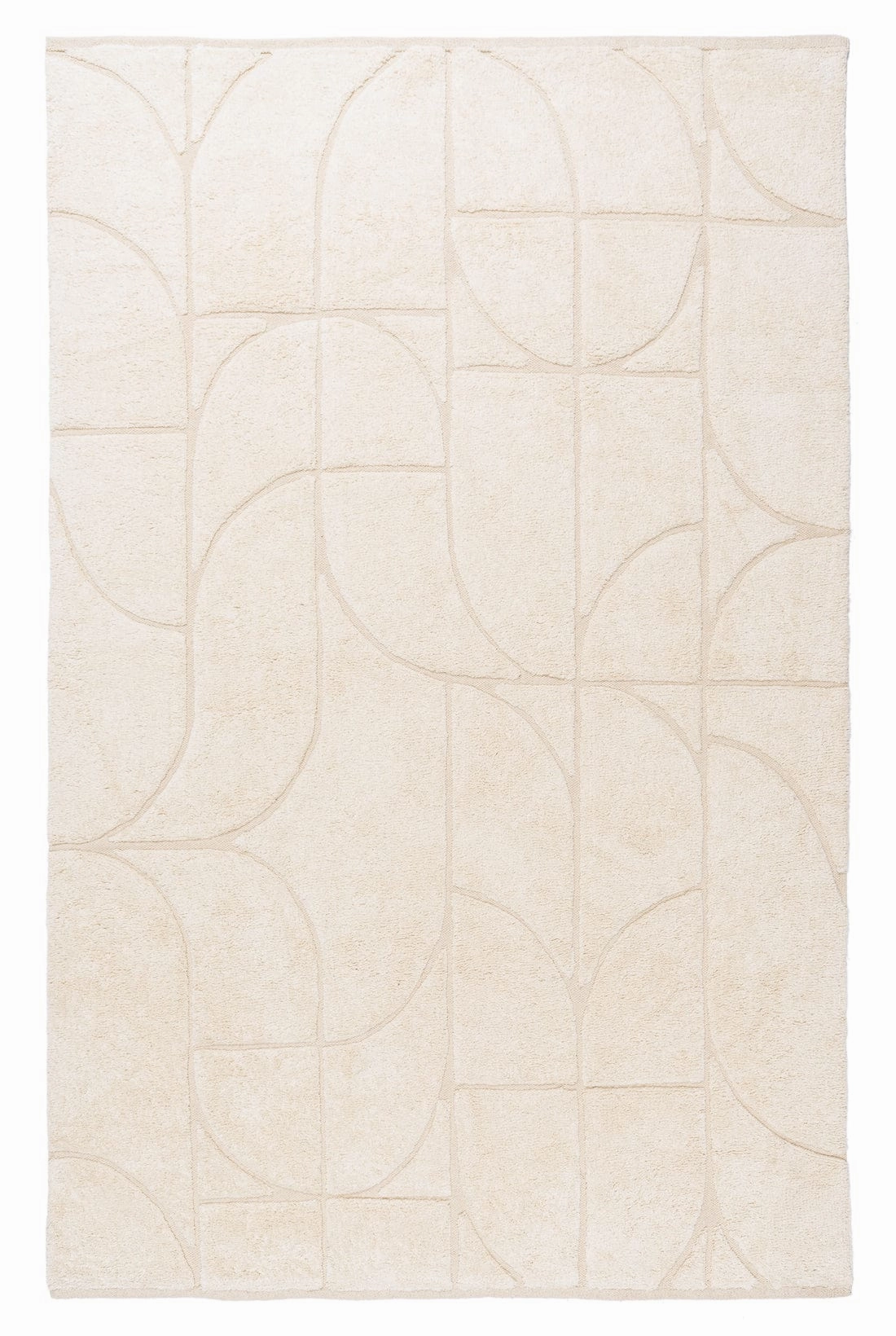 Mikaela Cream Beige Abstract Cotton Washable Rugmodern color block patchwork rug