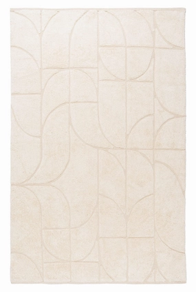 Mikaela Cream Beige Abstract Cotton Washable Rugmodern color block patchwork rug