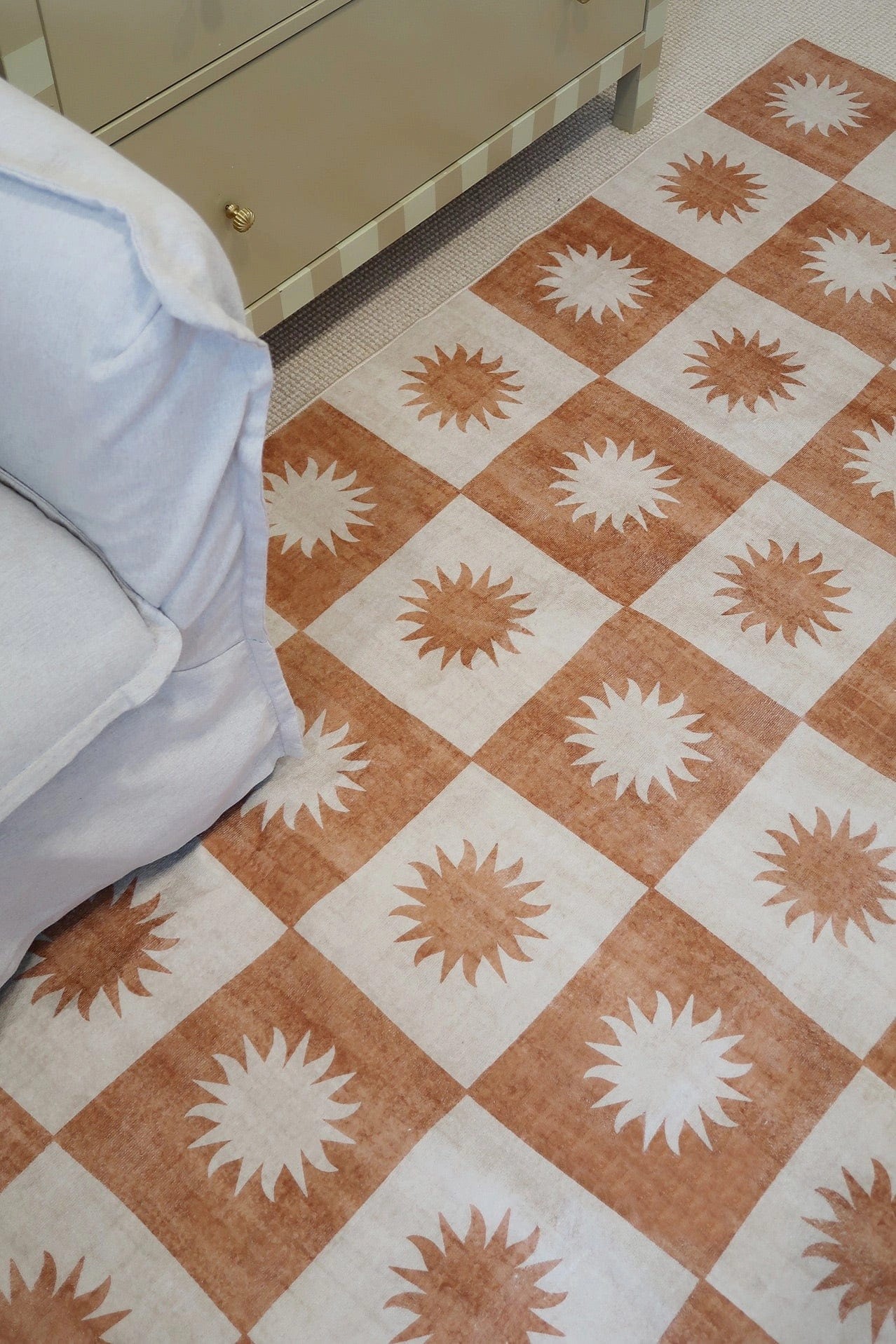 Milena Orange and Beige Washable Rug