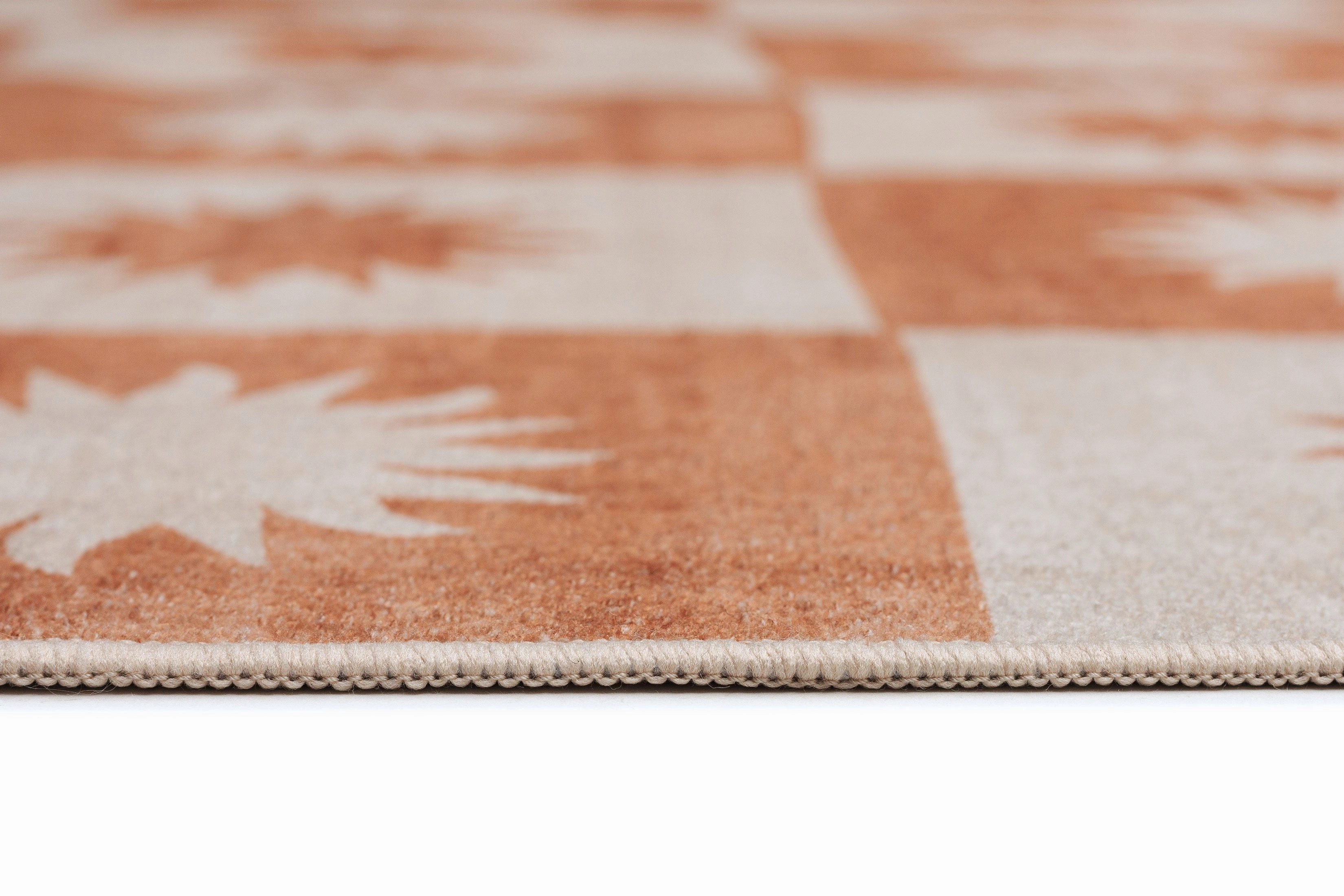 Milena Orange and Beige Washable Rug