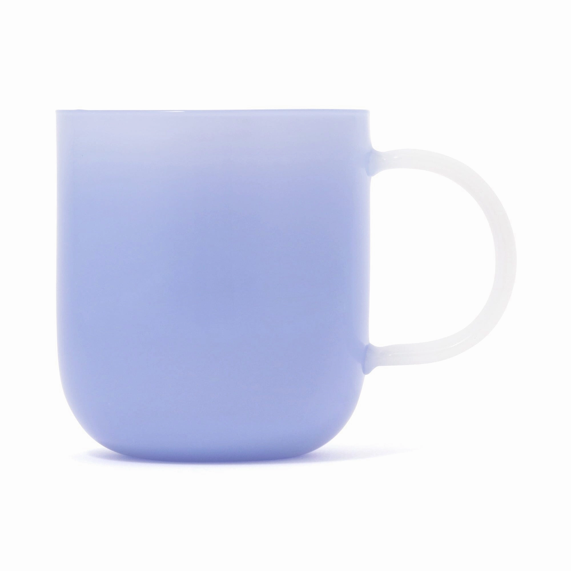 Milky White Heat-Resistant Glass Mug Blue