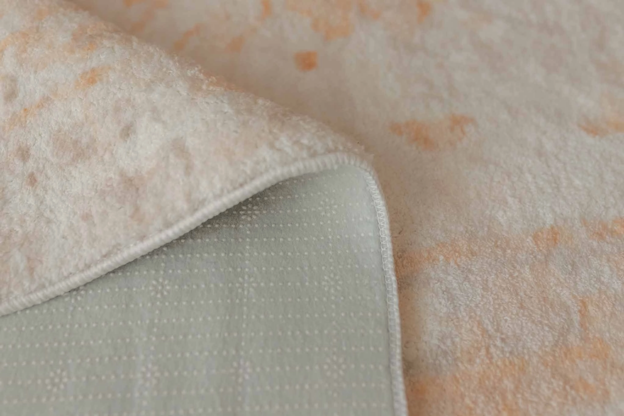 Mina Orange and Cream Transitional Washable Rug