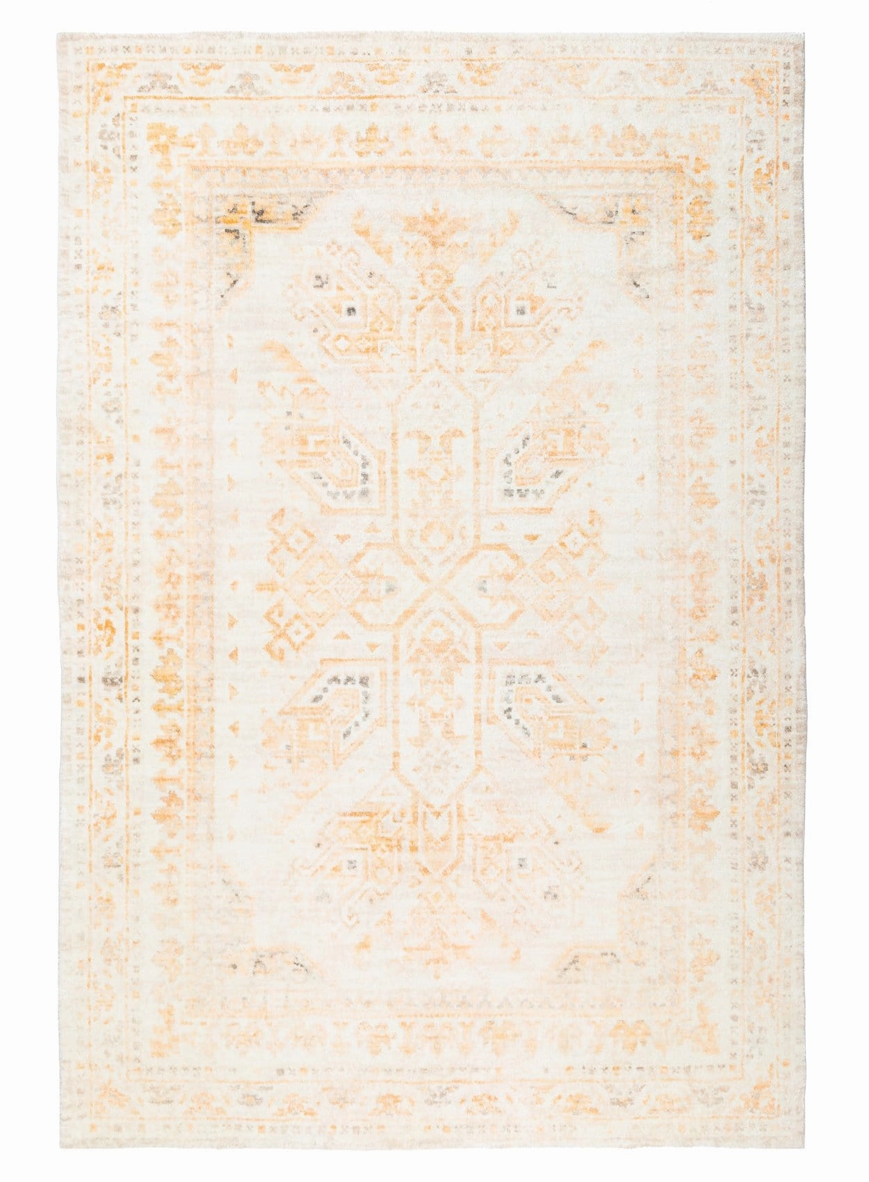 Mina Orange and Cream Transitional Washable Rugmodern color block patchwork rug