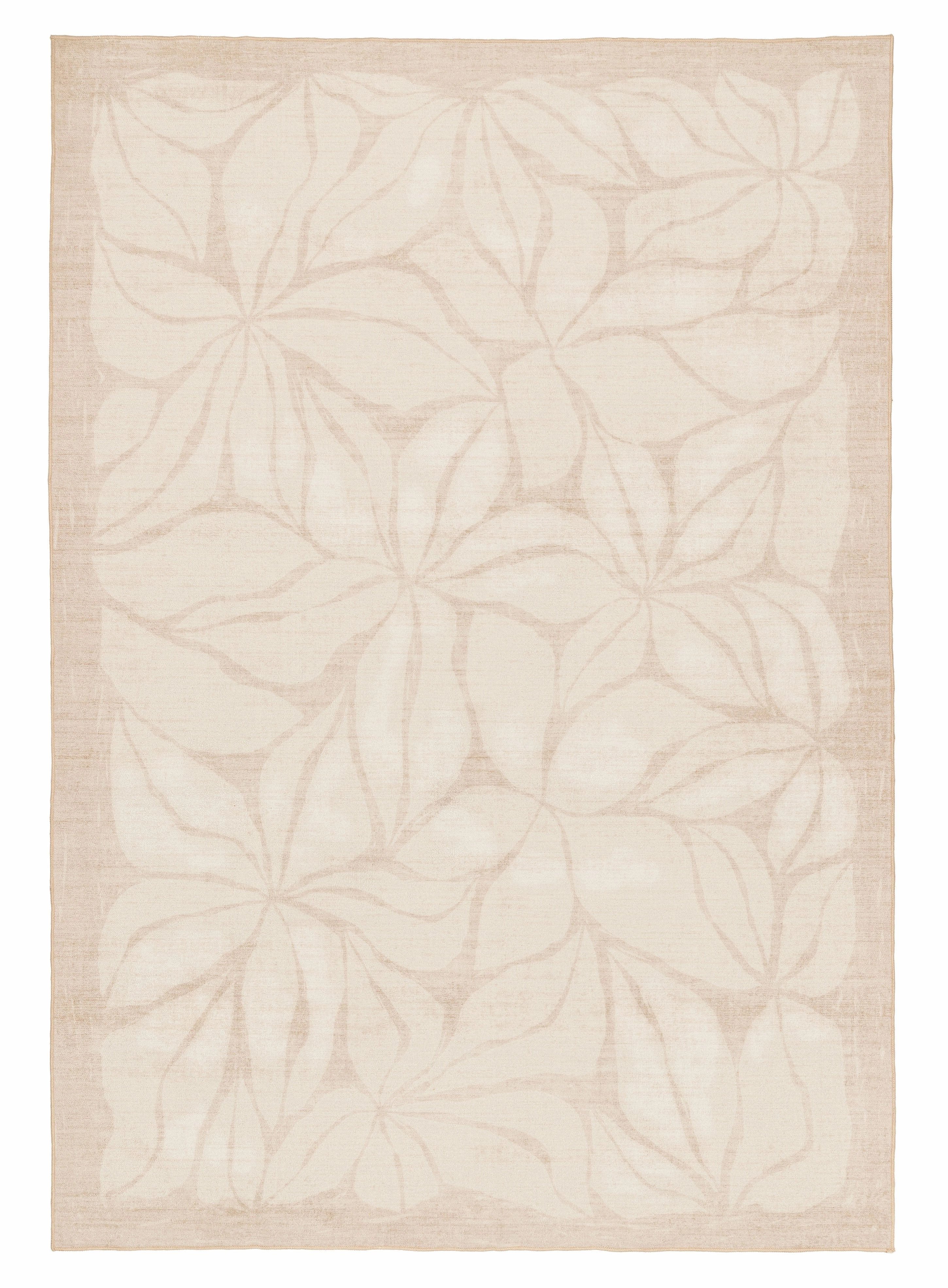 Minar Beige Botanical Washable Rugmodern color block patchwork rug