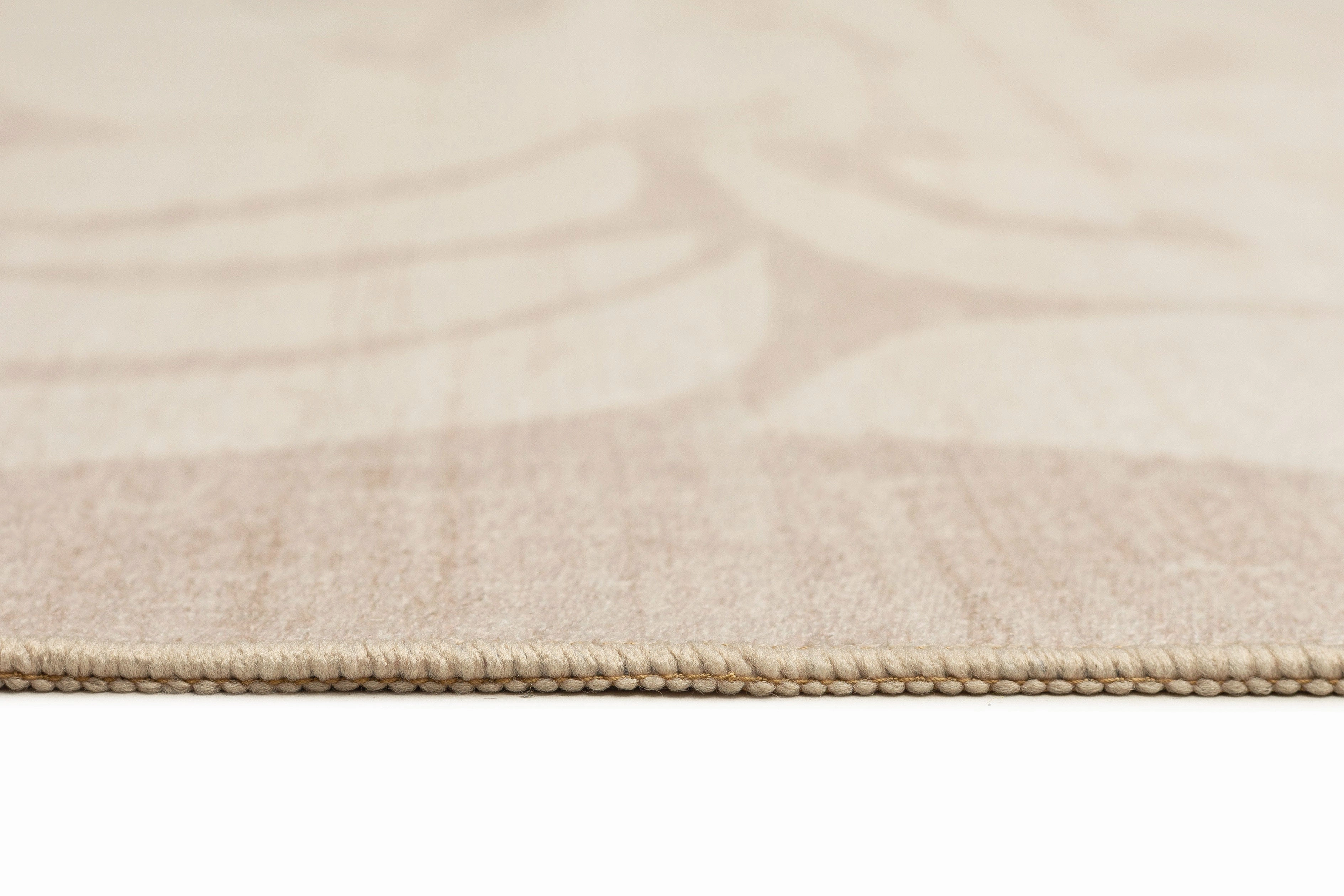 Minar Beige Botanical Washable Rug