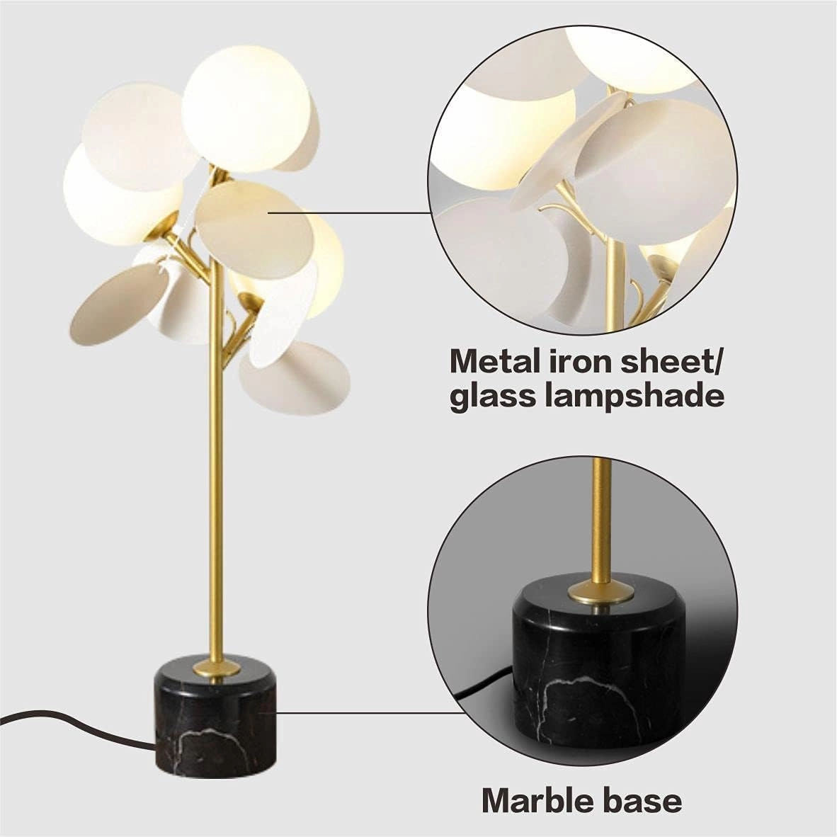 Minimalist Globe Glass Shade Table Lamp - 3 Lights