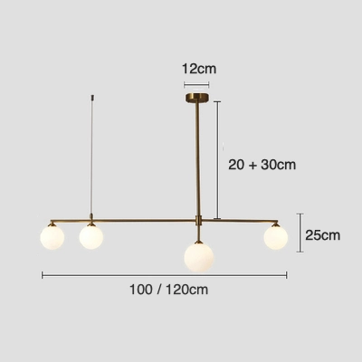 Minimalist Gold and Glass Island Chandelier