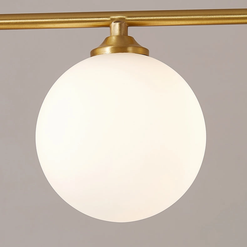 Minimalist Gold and Glass Island Chandelier