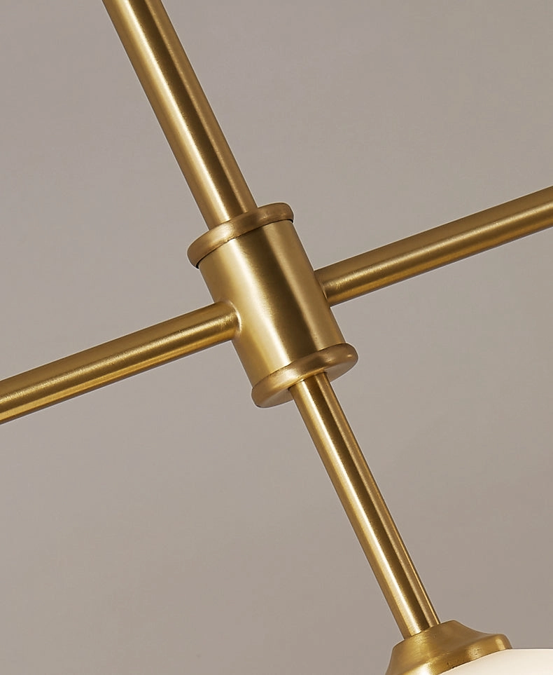 Minimalist Gold and Glass Island Chandelier